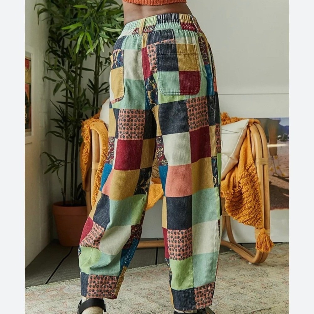 BDG Patchwork Wide Leg Pants in Multicolor Patchwork